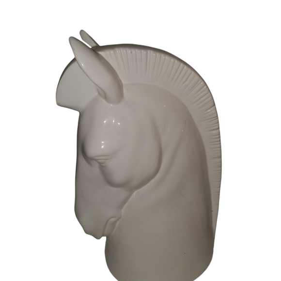 Vintage ceramic horse head with floral designs - Picture 5 of 7